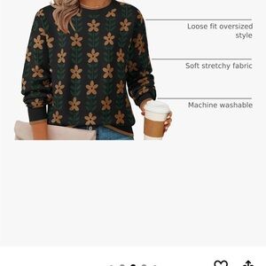 Zesica Black Floral Women's Sweater